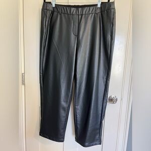 NWOT J.Jill cropped black leather pants